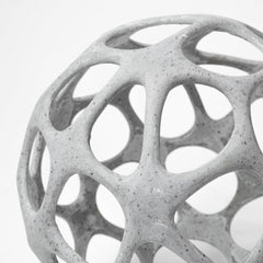 Spiro Off-White 7.3"H Hollow Decorative Orb - Ornate Home