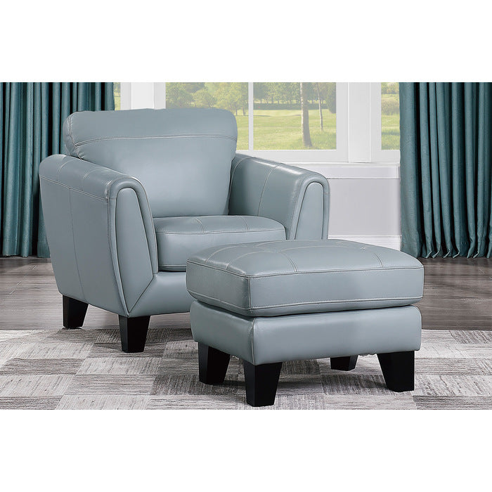 Spivey Aqua Ottoman - Ornate Home