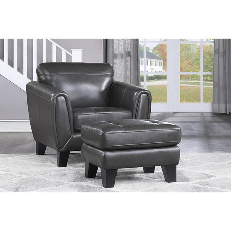 Spivey Dark Gray Ottoman - Ornate Home