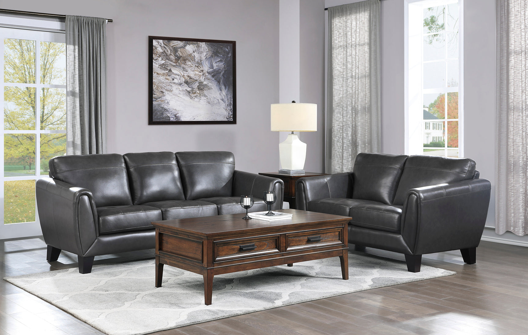 Spivey Dark Gray Sofa - Ornate Home