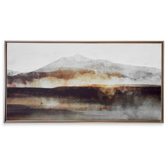 Splash Of Land Black/Bronze/Brown Framed Canvas - Ornate Home