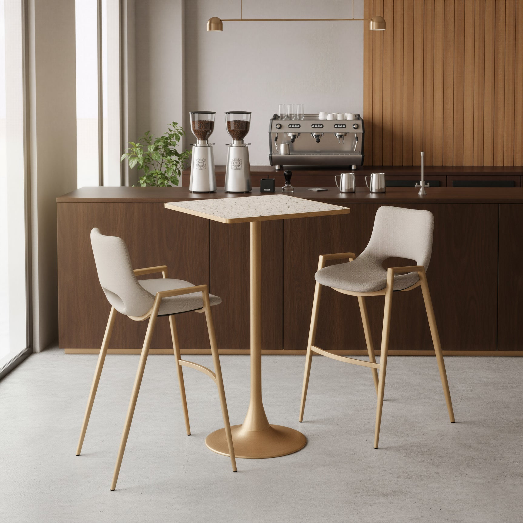 Spot Beige & Gold Bar Table - Ornate Home