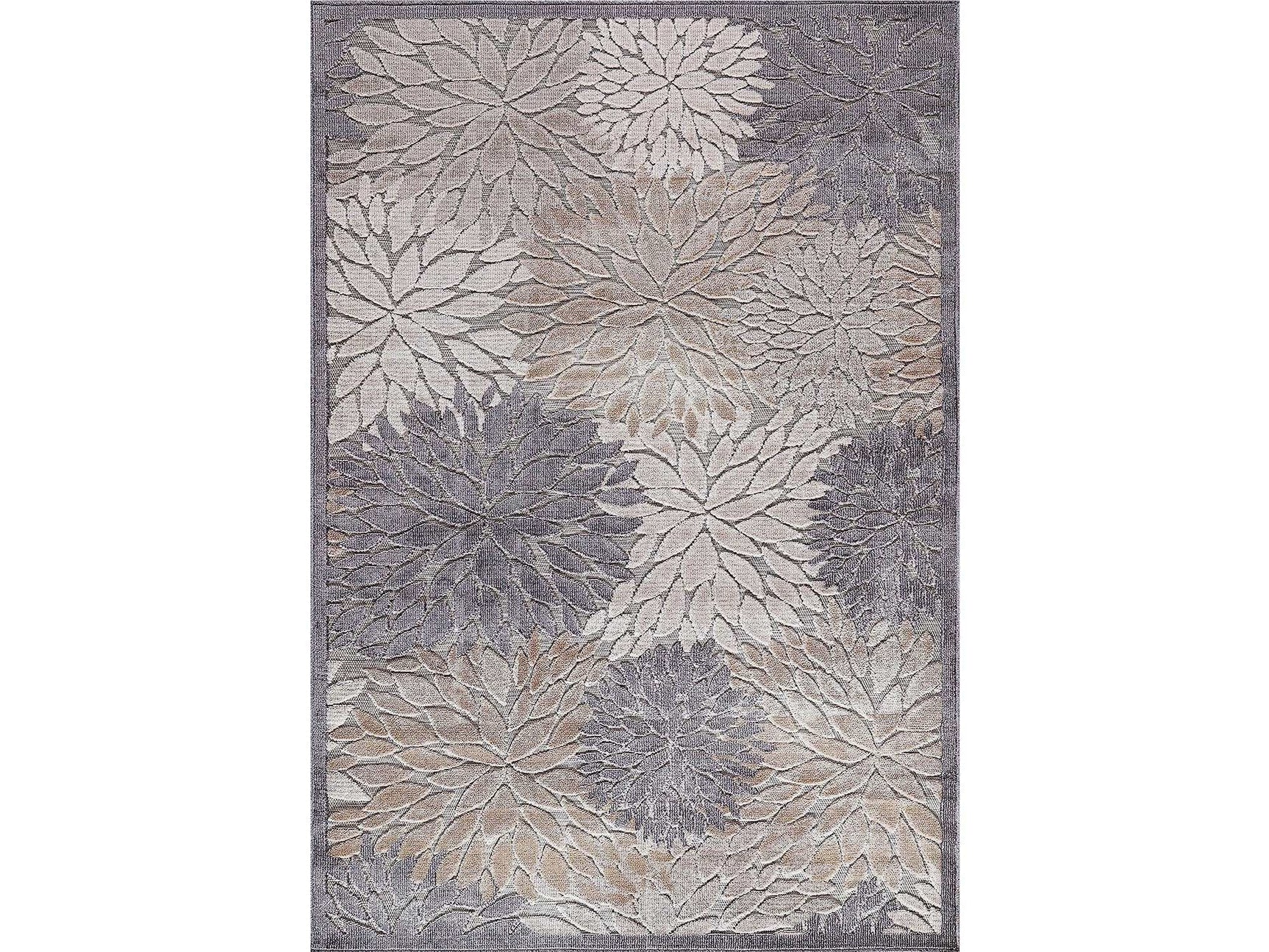Spring Beige Floral Exotic Tropical Non-Shedding Indoor/Outdoor Area Rugs - Ornate Home
