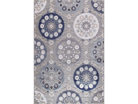 Spring Blue Bohemian Medallion Floral Non-Shedding Indoor/Outdoor Area Rugs - Ornate Home