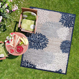 Spring Blue Floral Exotic Tropical Non-Shedding Indoor/Outdoor Area Rugs - Ornate Home