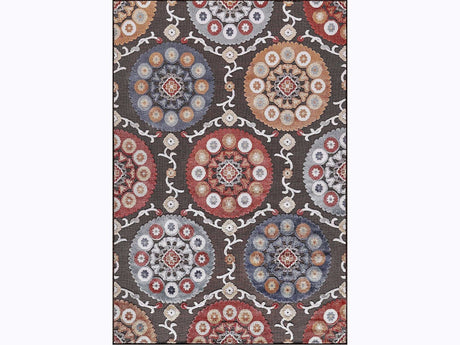 Spring Brown Bohemian Medallion Floral Non-Shedding Indoor/Outdoor Area Rugs - Ornate Home