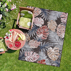 Spring Brown Leaf Tropical Botanical Non-Shedding Indoor/Outdoor Area Rugs - Ornate Home