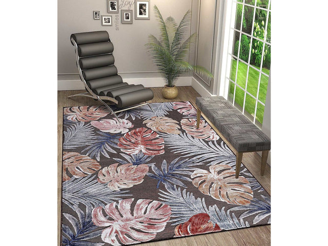 Spring Brown Leaf Tropical Botanical Non-Shedding Indoor/Outdoor Area Rugs - Ornate Home