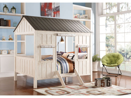 Spring Cottage Weathered White & Washed Gray Full Bed - Ornate Home