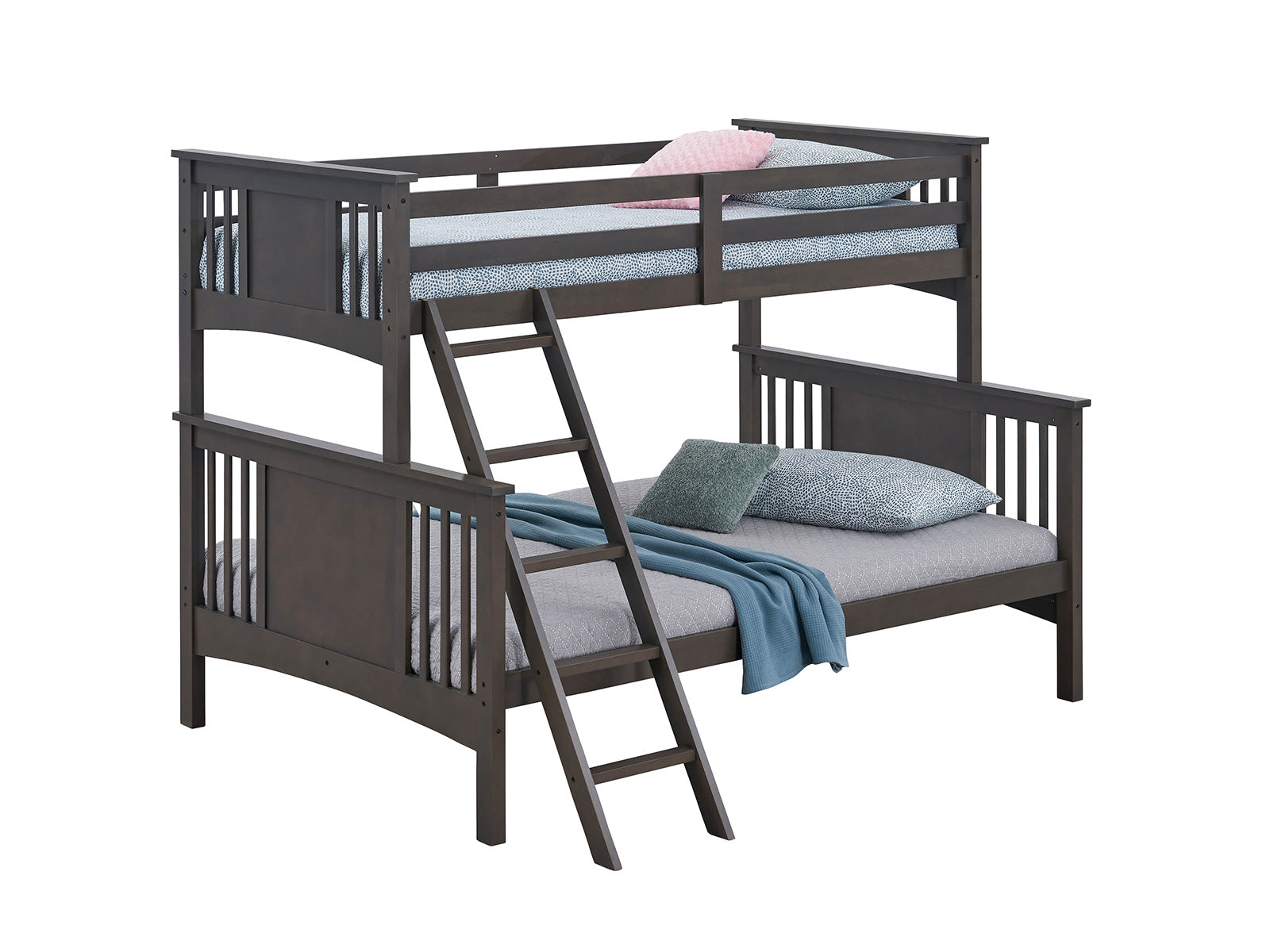 Spring Creek Stain Gray Twin/Full Bunk Bed - Ornate Home