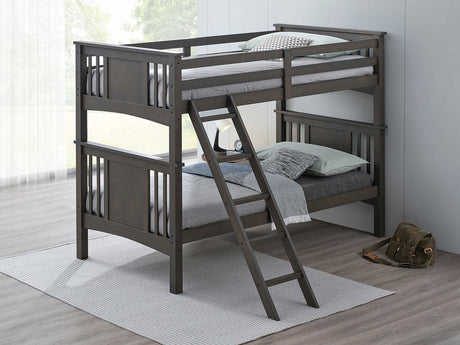 Spring Creek Stain Gray Twin/Twin Bunk Bed - Ornate Home