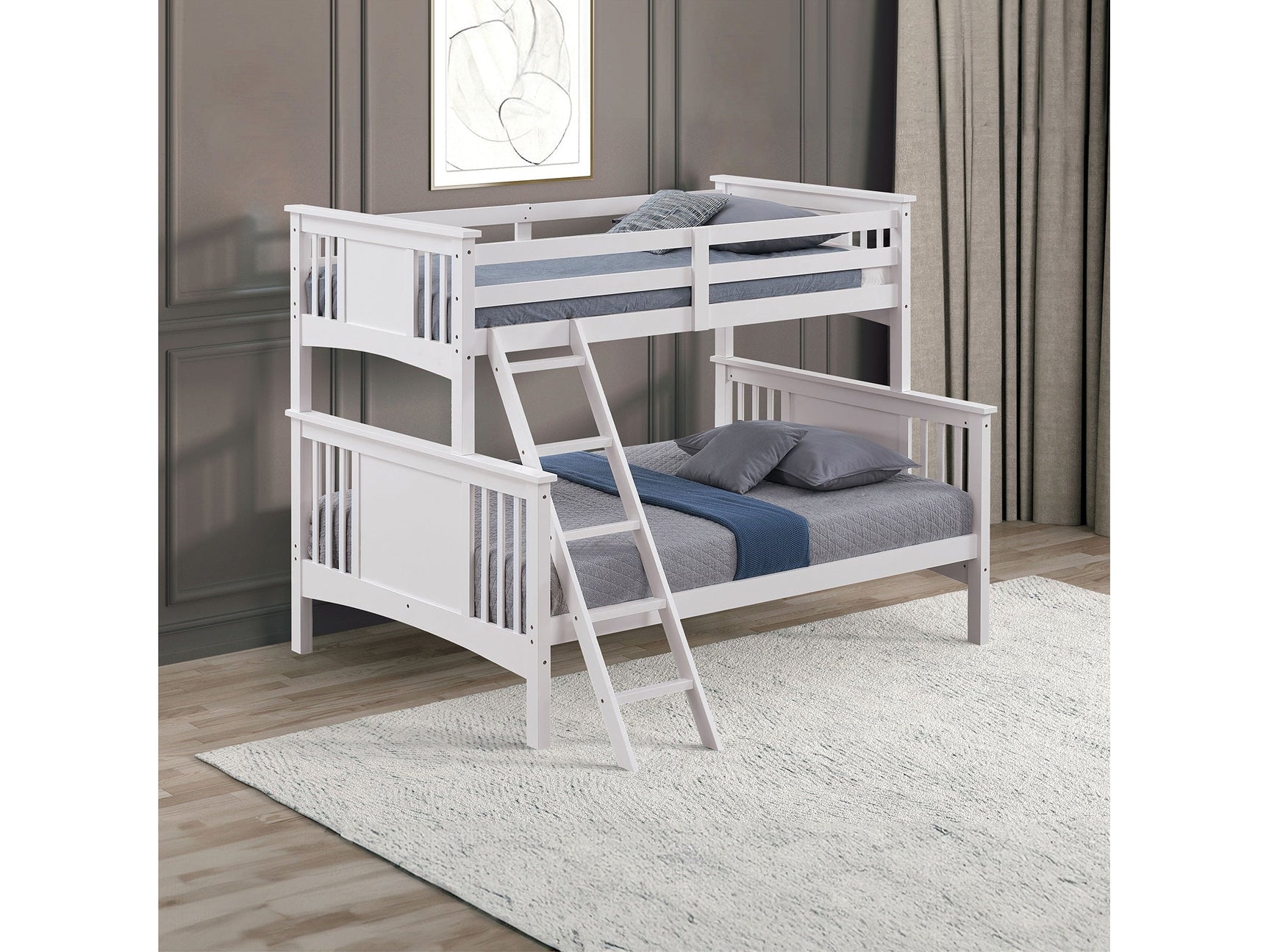 Spring Creek White Twin/Full Bunk Bed - Ornate Home