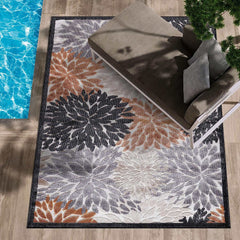 Spring Orange Floral Exotic Tropical Non-Shedding Indoor/Outdoor Area Rugs - Ornate Home