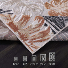 Spring Yellow Leaf Tropical Botanical Non-Shedding Indoor/Outdoor Area Rugs - Ornate Home