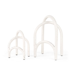 Springe White/Gray Speckled Arch Decorative Object (Set of 2) - Ornate Home