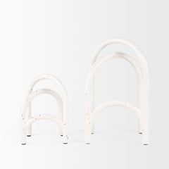 Springe White/Gray Speckled Arch Decorative Object (Set of 2) - Ornate Home