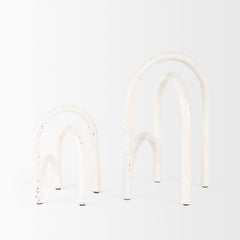 Springe White/Gray Speckled Arch Decorative Object (Set of 2) - Ornate Home