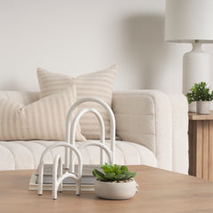 Springe White/Gray Speckled Arch Decorative Object (Set of 2) - Ornate Home