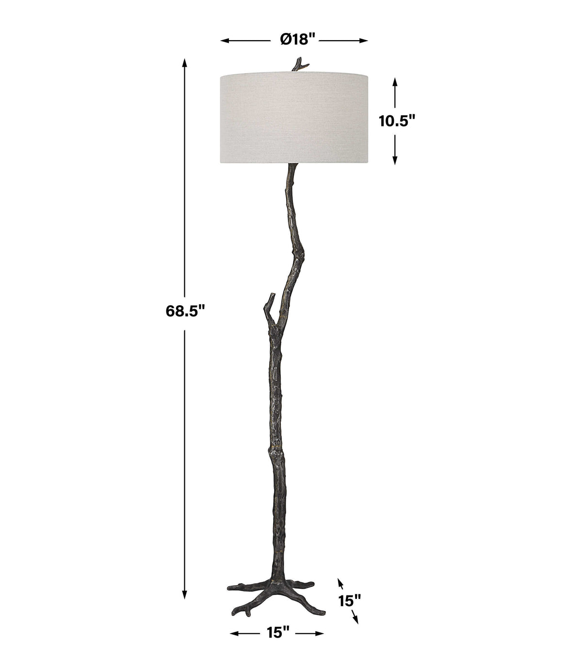 Spruce Black/Bronze Rustic Floor Lamp - Ornate Home