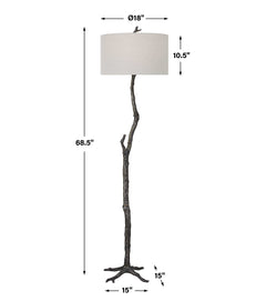 Spruce Black/Bronze Rustic Floor Lamp - Ornate Home