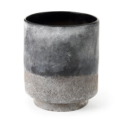Squally Black/Brown Glass Ombre Textured Vase - Ornate Home