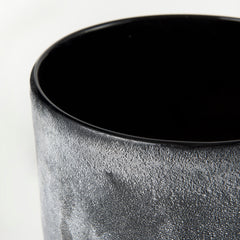 Squally Black/Brown Glass Ombre Textured Vase - Ornate Home