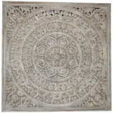 Square Carved Beige Panel - Ornate Home