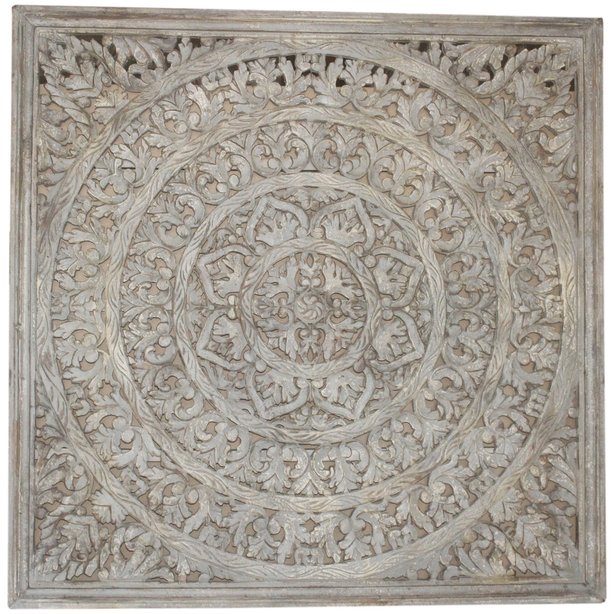 Square Carved Beige Panel - Ornate Home