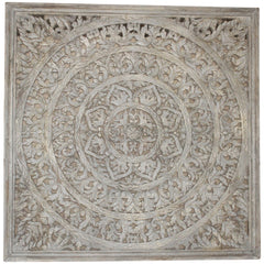 Square Carved Beige Panel - Ornate Home