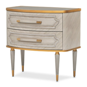 St. Charles Dove Gray 2-Drawer Nightstand - Ornate Home