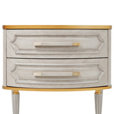 St. Charles Dove Gray 2-Drawer Nightstand - Ornate Home