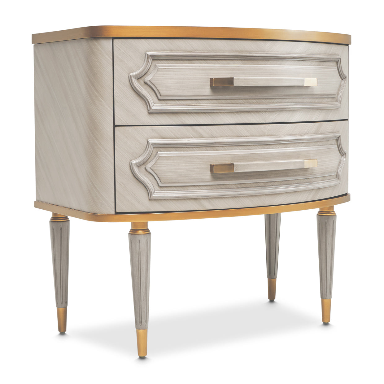 St. Charles Dove Gray 2-Drawer Nightstand - Ornate Home