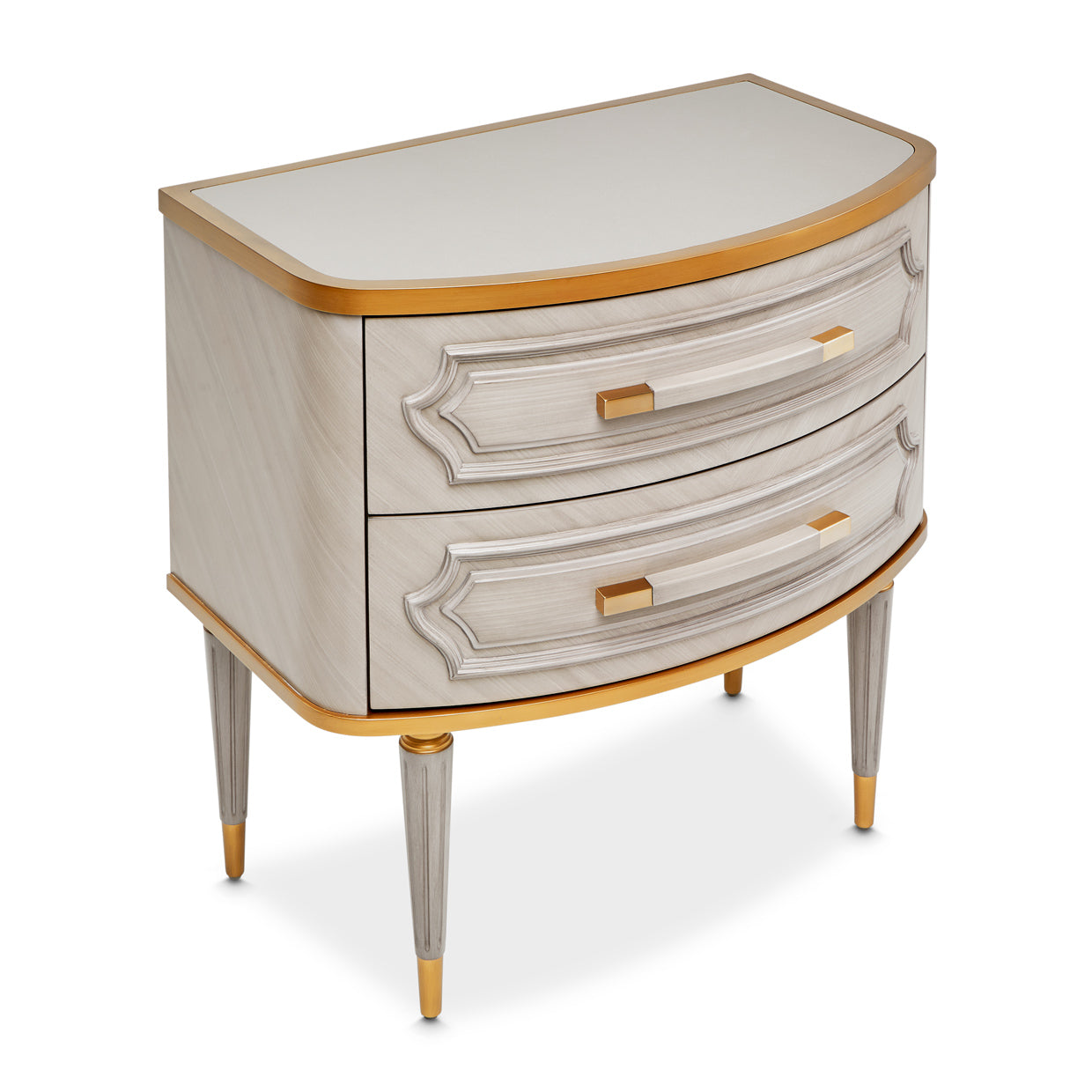 St. Charles Dove Gray 2-Drawer Nightstand - Ornate Home
