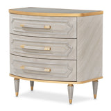 St. Charles Dove Gray 3-Drawer Nightstand - Ornate Home