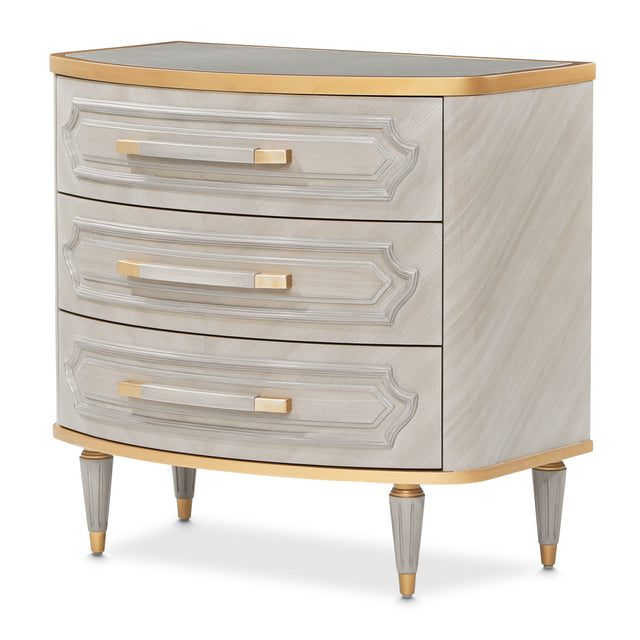 St. Charles Dove Gray 3-Drawer Nightstand - Ornate Home
