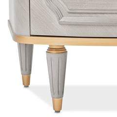 St. Charles Dove Gray 3-Drawer Nightstand - Ornate Home