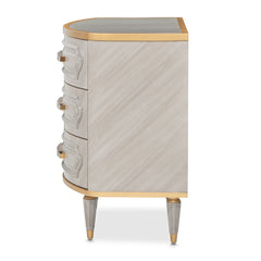 St. Charles Dove Gray 3-Drawer Nightstand - Ornate Home