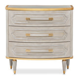 St. Charles Dove Gray 3-Drawer Nightstand - Ornate Home