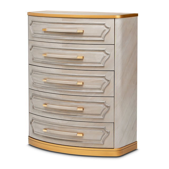 St. Charles Dove Gray 5-Drawer Highboy Chest - Ornate Home