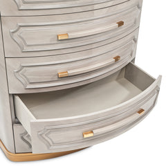 St. Charles Dove Gray 5-Drawer Highboy Chest - Ornate Home
