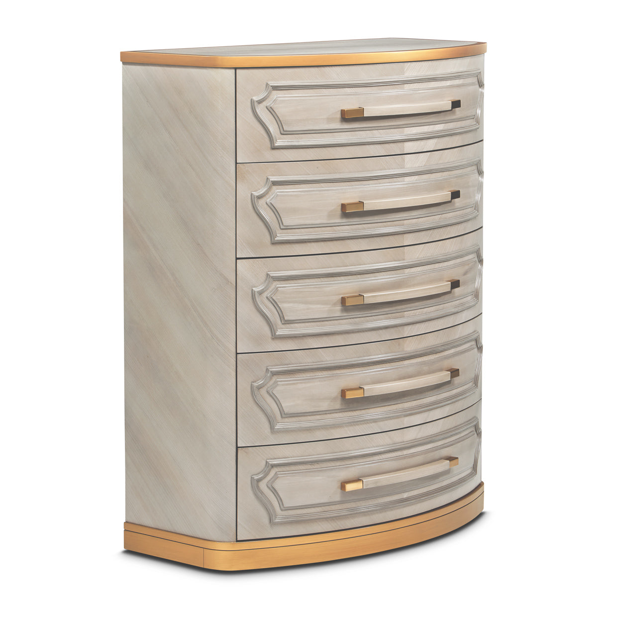 St. Charles Dove Gray 5-Drawer Highboy Chest - Ornate Home