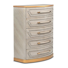 St. Charles Dove Gray 5-Drawer Highboy Chest - Ornate Home