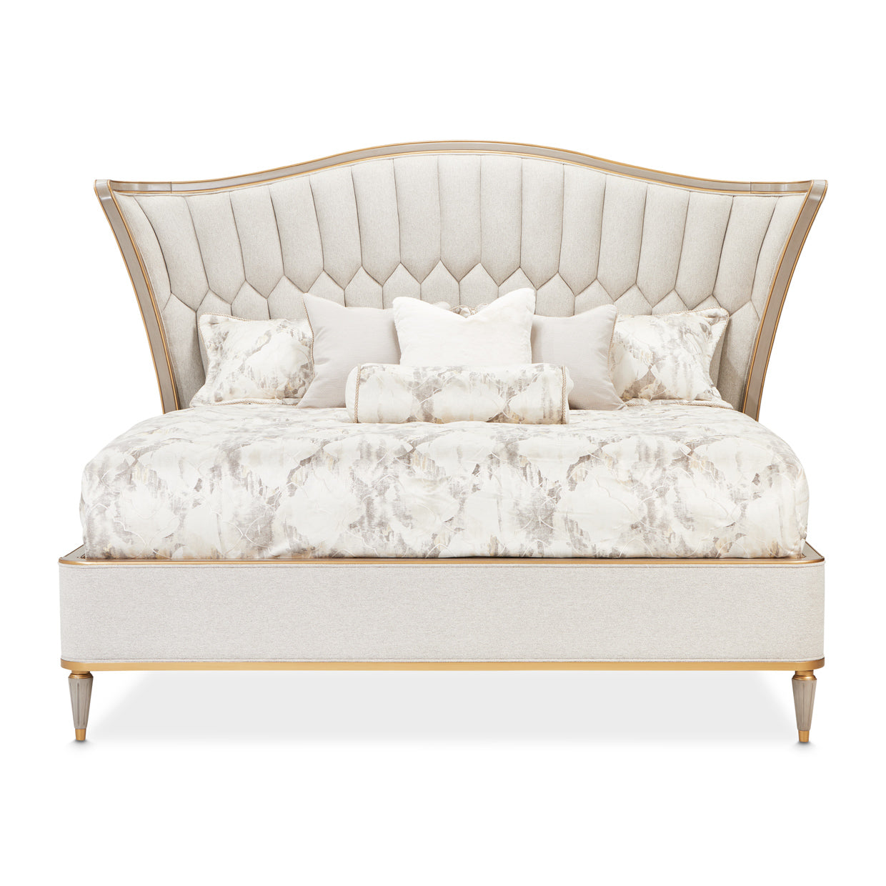 St. Charles Dove Gray/Cirrus Upholstered Bed - Ornate Home