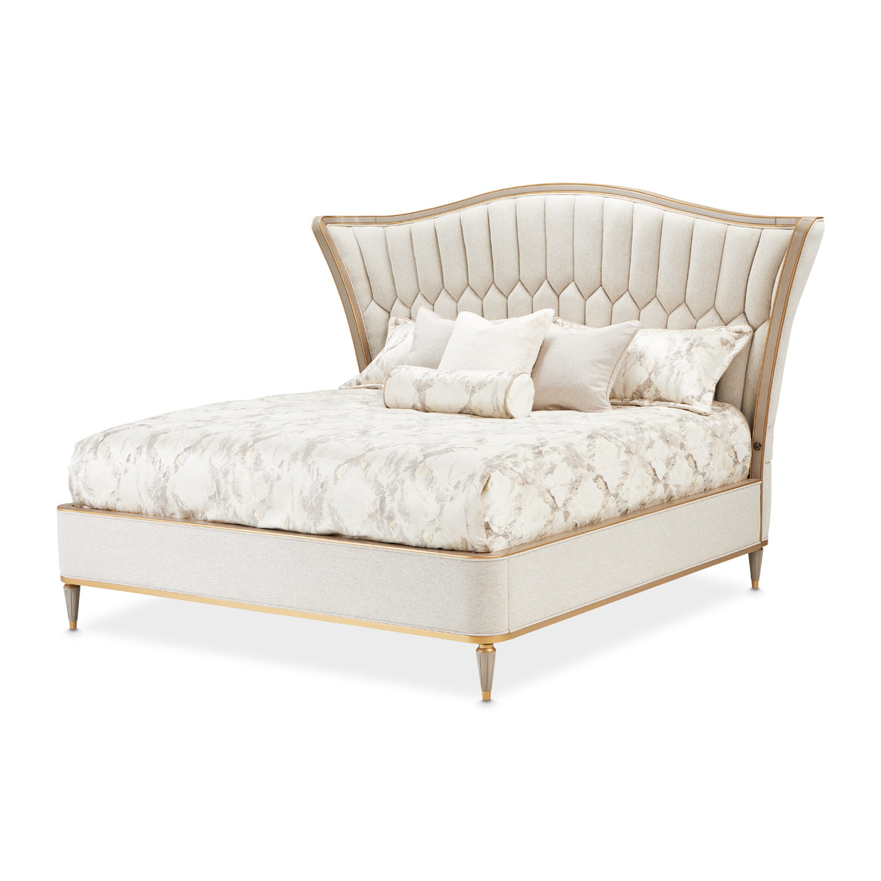 St. Charles Dove Gray/Cirrus Upholstered Bed - Ornate Home