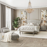 St. Charles Dove Gray/Cirrus Upholstered Bed - Ornate Home