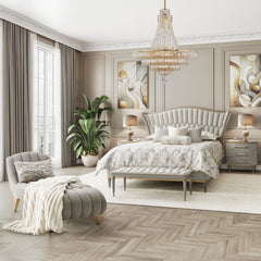 St. Charles Dove Gray/Cirrus Upholstered Bed - Ornate Home