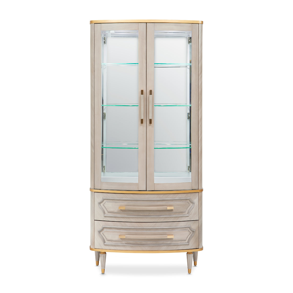 St. Charles Dove Gray Display Cabinet - Ornate Home