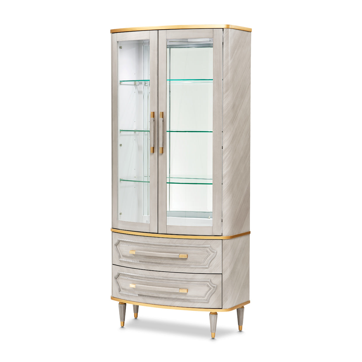 St. Charles Dove Gray Display Cabinet - Ornate Home