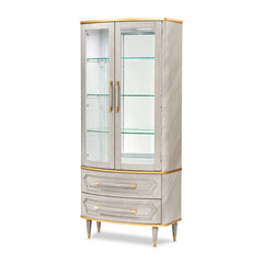 St. Charles Dove Gray Display Cabinet - Ornate Home