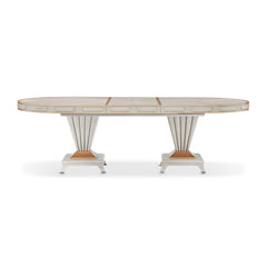 St. Charles Dove Gray Double Pedestal Dining Table - Ornate Home